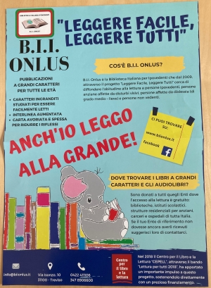 PROGETTO &quot;LEGGERE FACILE, LEGGERE TUTTI&quot; DELLA BIBLIOTECA ITALIANA IPOVEDENTI